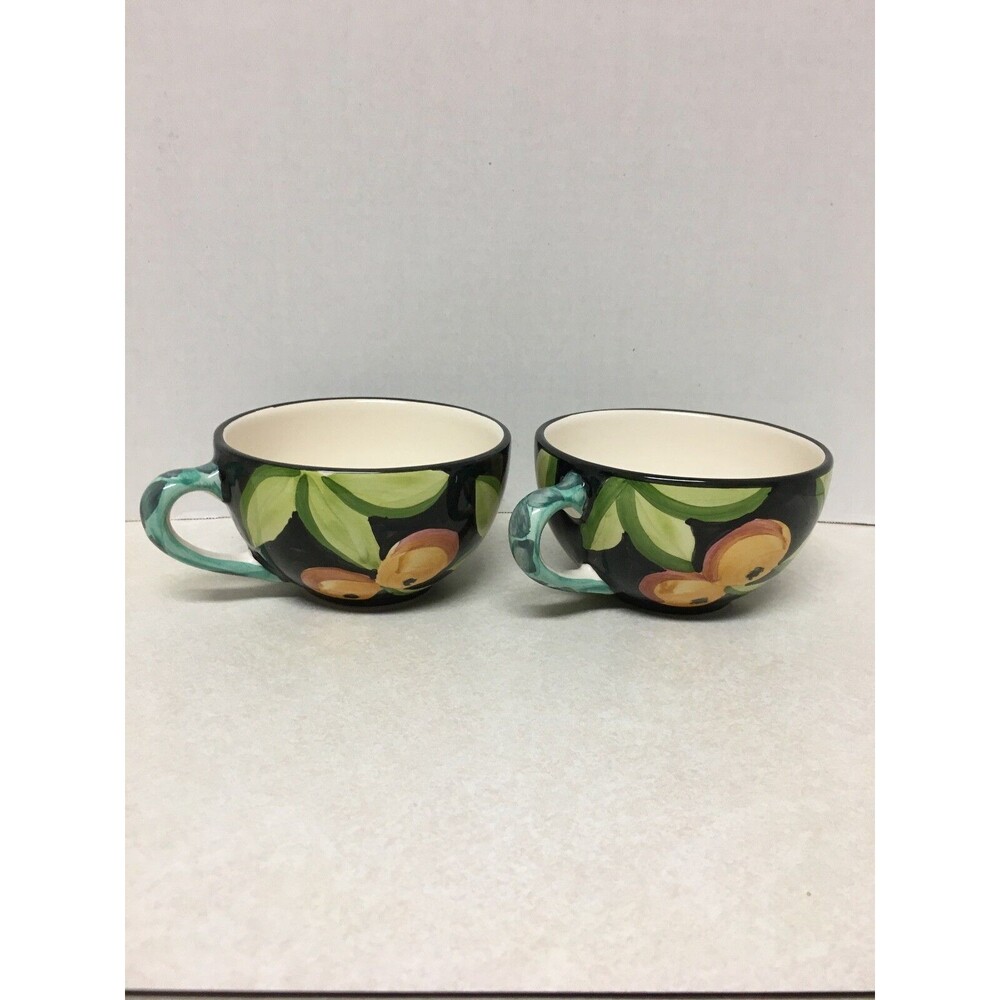 Set Of 2 Favanol Large Hand Painted in Portugal Cups